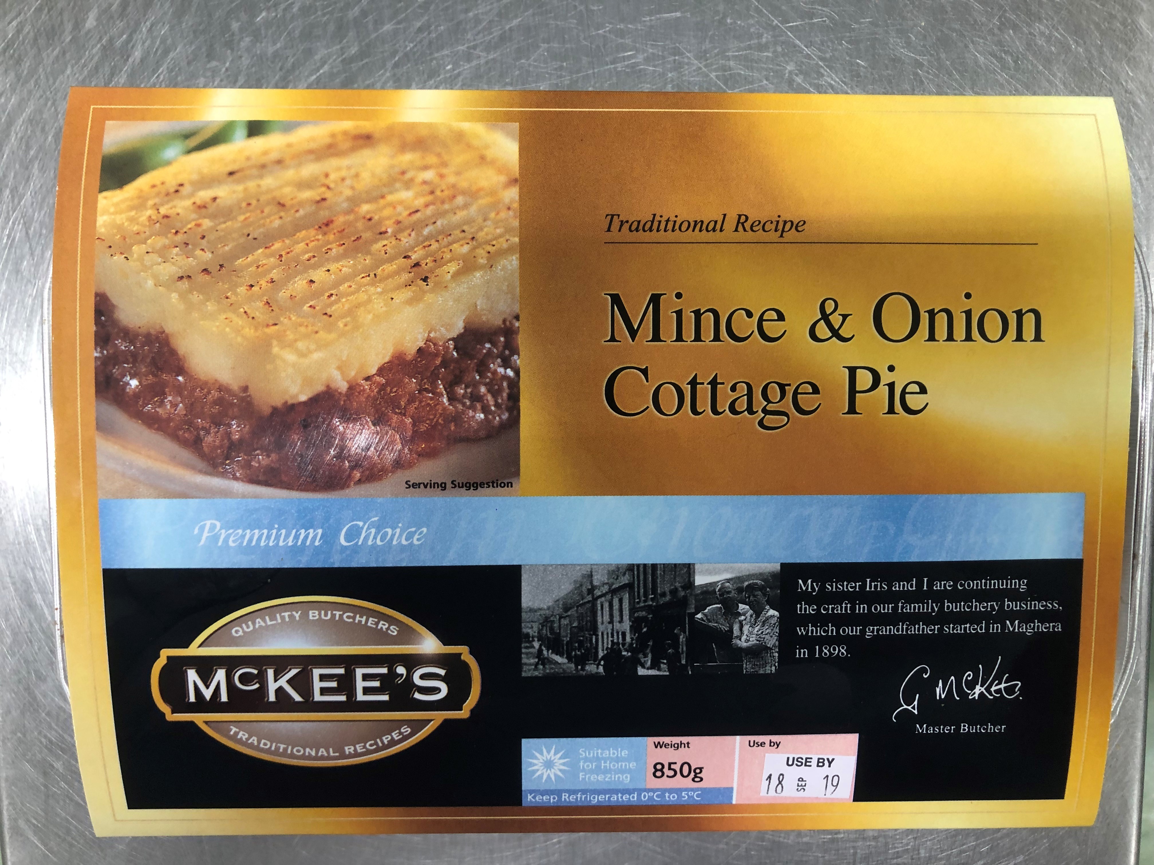 Large Mince Cottage Pie Mckee S Family Butchers